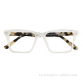 Fashion Mens White Modern Transparent Geatses Optical Acetate Frame for Girls